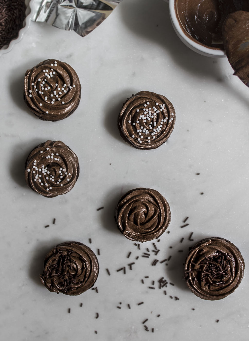 Galletas de chocolate. Chocolate sandwich cookies.Receta de galletas de chocolate