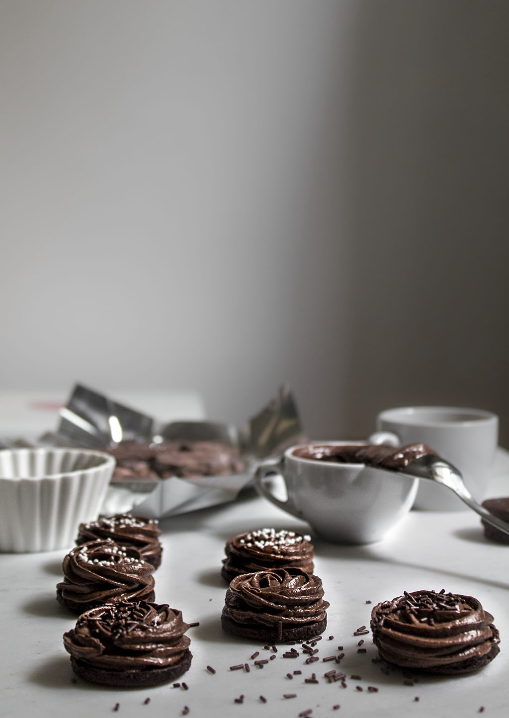 Galletas de chocolate. Chocolate sandwich cookies.Receta de galletas de chocolate. Galletas rellenas.