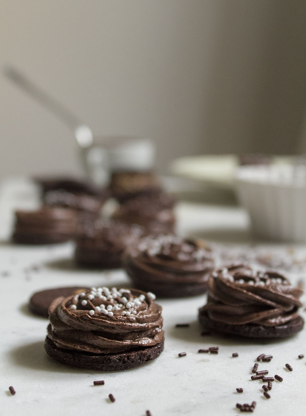 Galletas de chocolate. Cholate sandwich cookies. Receta de galletas de chocolate