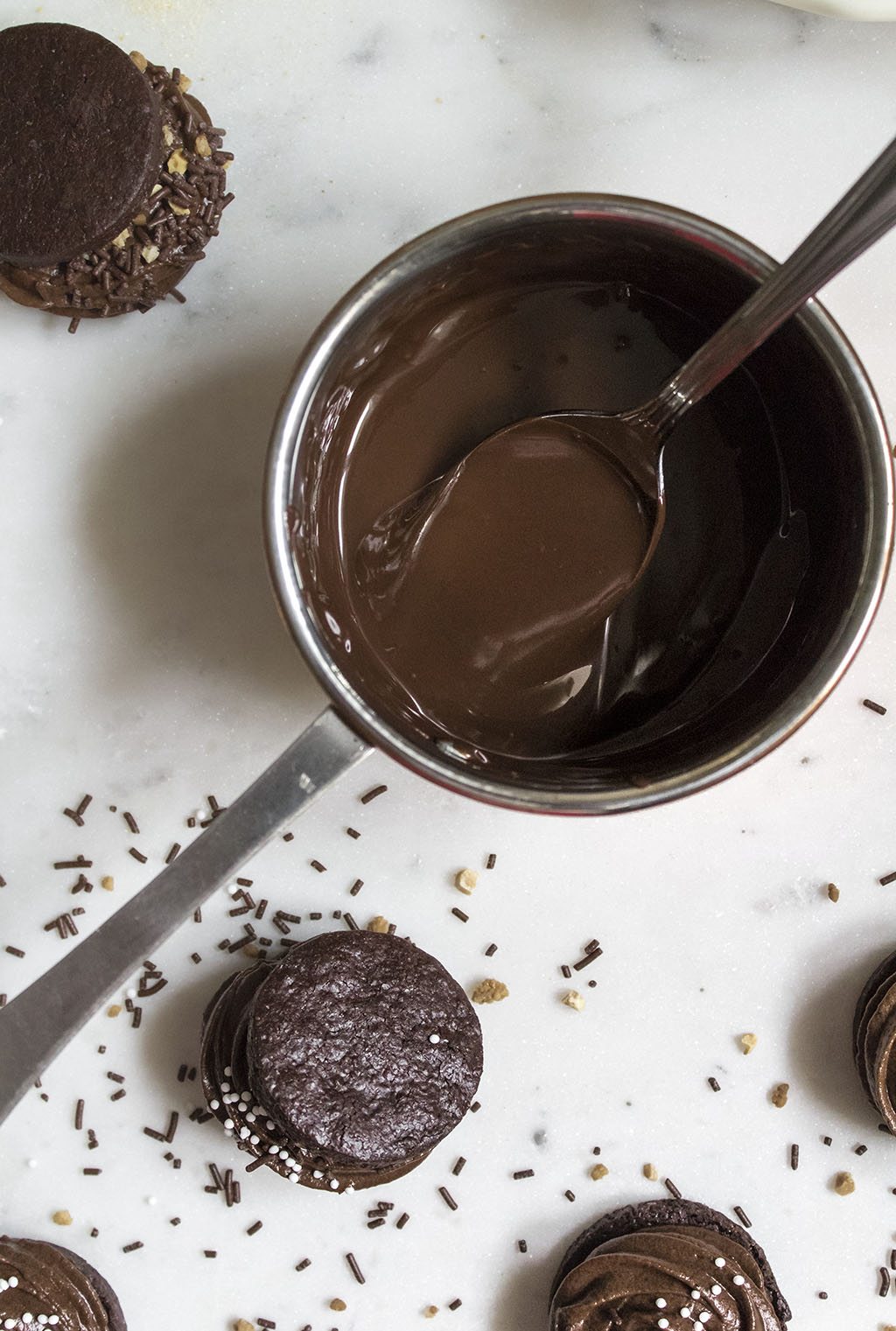 Galletas de chocolate. Chocolate sandwich cookies.Receta de galletas de chocolate. Galletas rellenas.