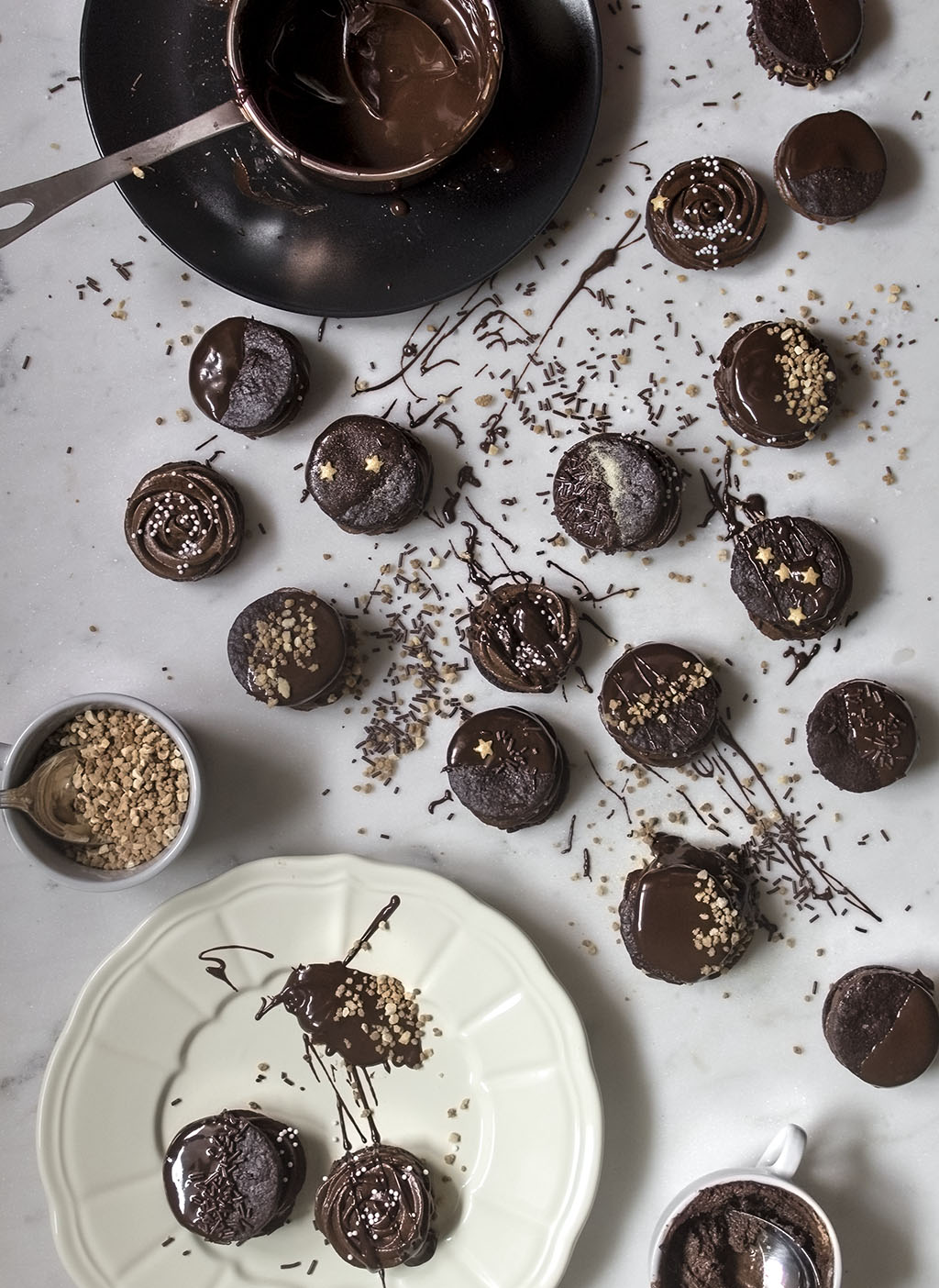 Galletas de chocolate. Chocolate sandwich cookies.Receta de galletas de chocolate. Galletas rellenas.