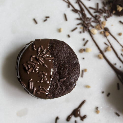 Galletas de chocolate. Chocolate sandwich cookies.Receta de galletas de chocolate. Galletas rellenas.