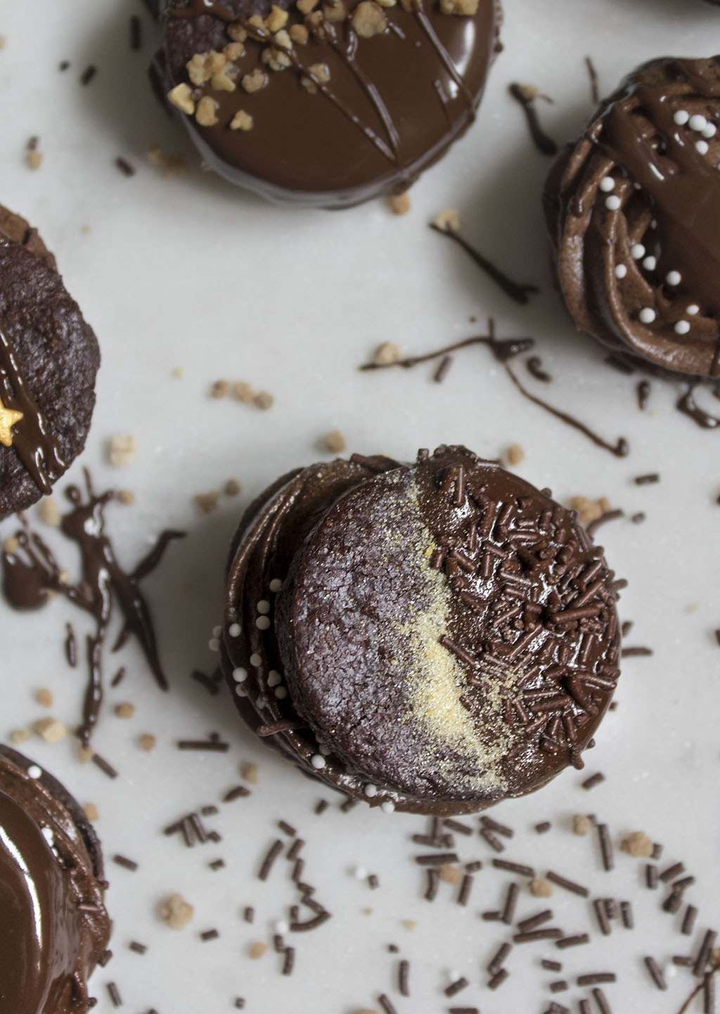 Galletas de chocolate. Chocolate sandwich cookies.Receta de galletas de chocolate. Galletas rellenas.