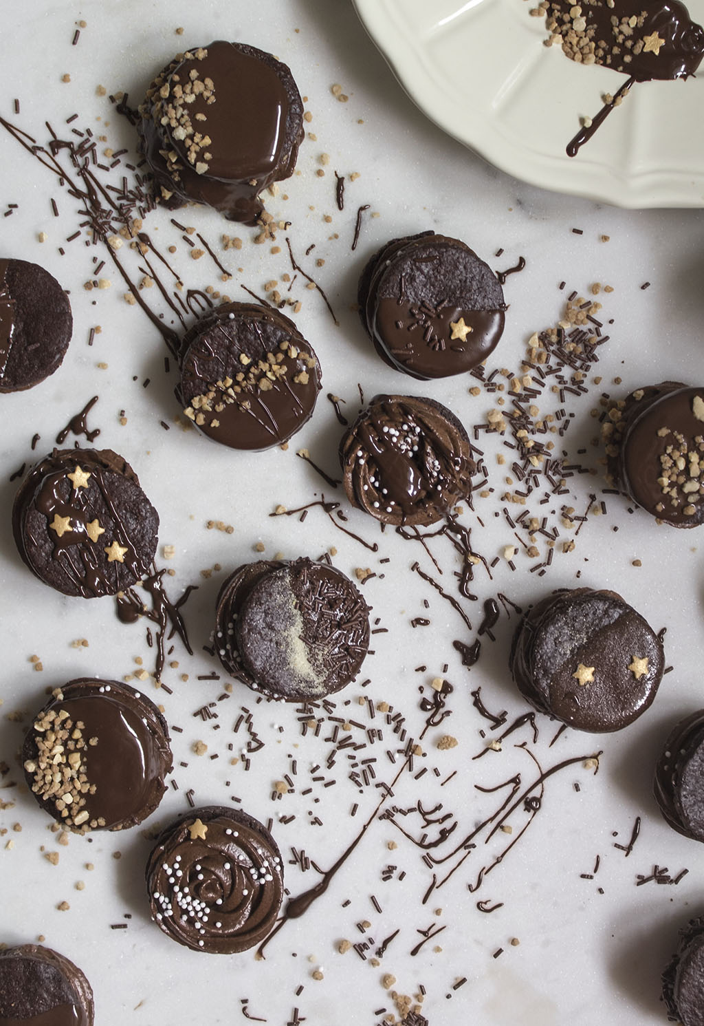 Galletas de chocolate. Galletas de triple chocolate