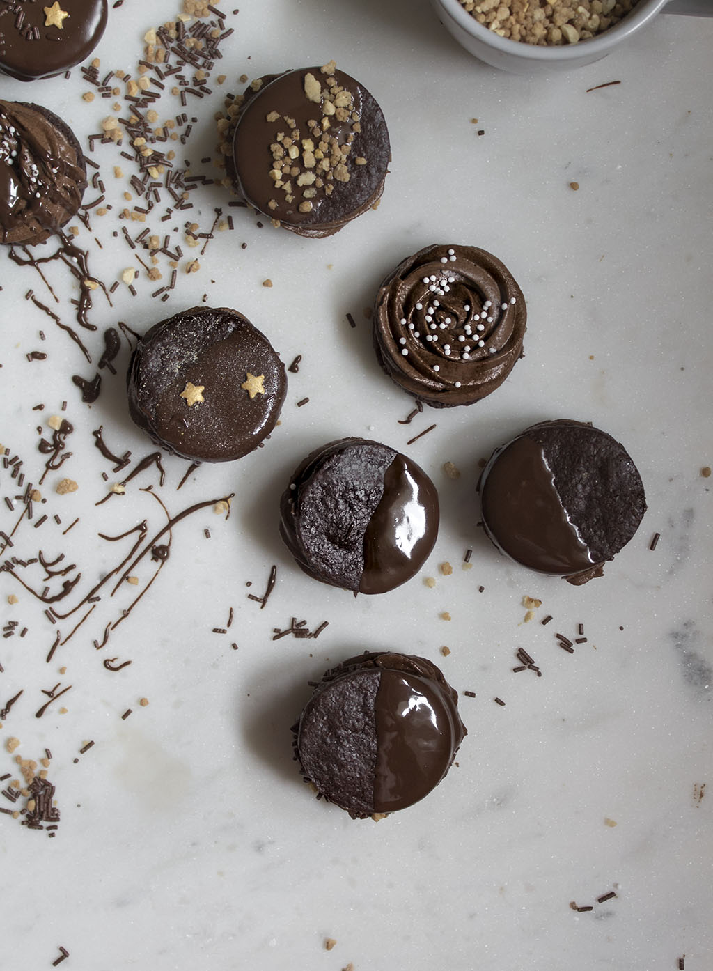 Galletas de chocolate. Chocolate sandwich cookies.Receta de galletas de chocolate. Galletas rellenas.