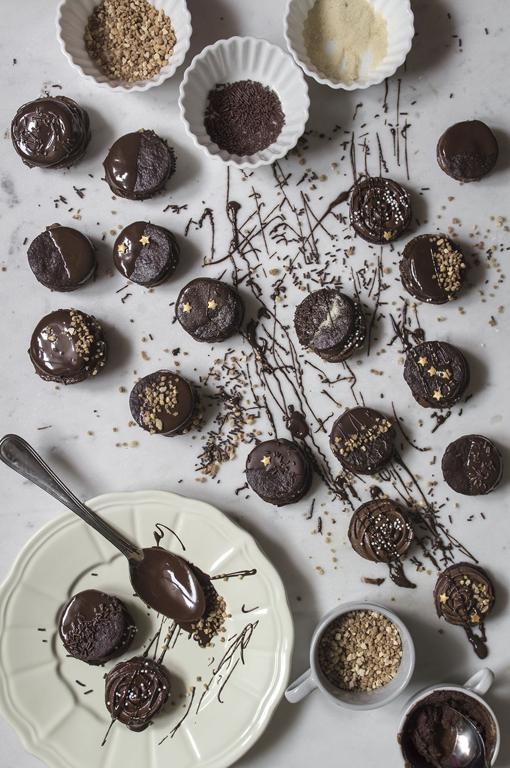 Galletas de chocolate. Chocolate sandwich cookies.Receta de galletas de chocolate. Galletas rellenas.