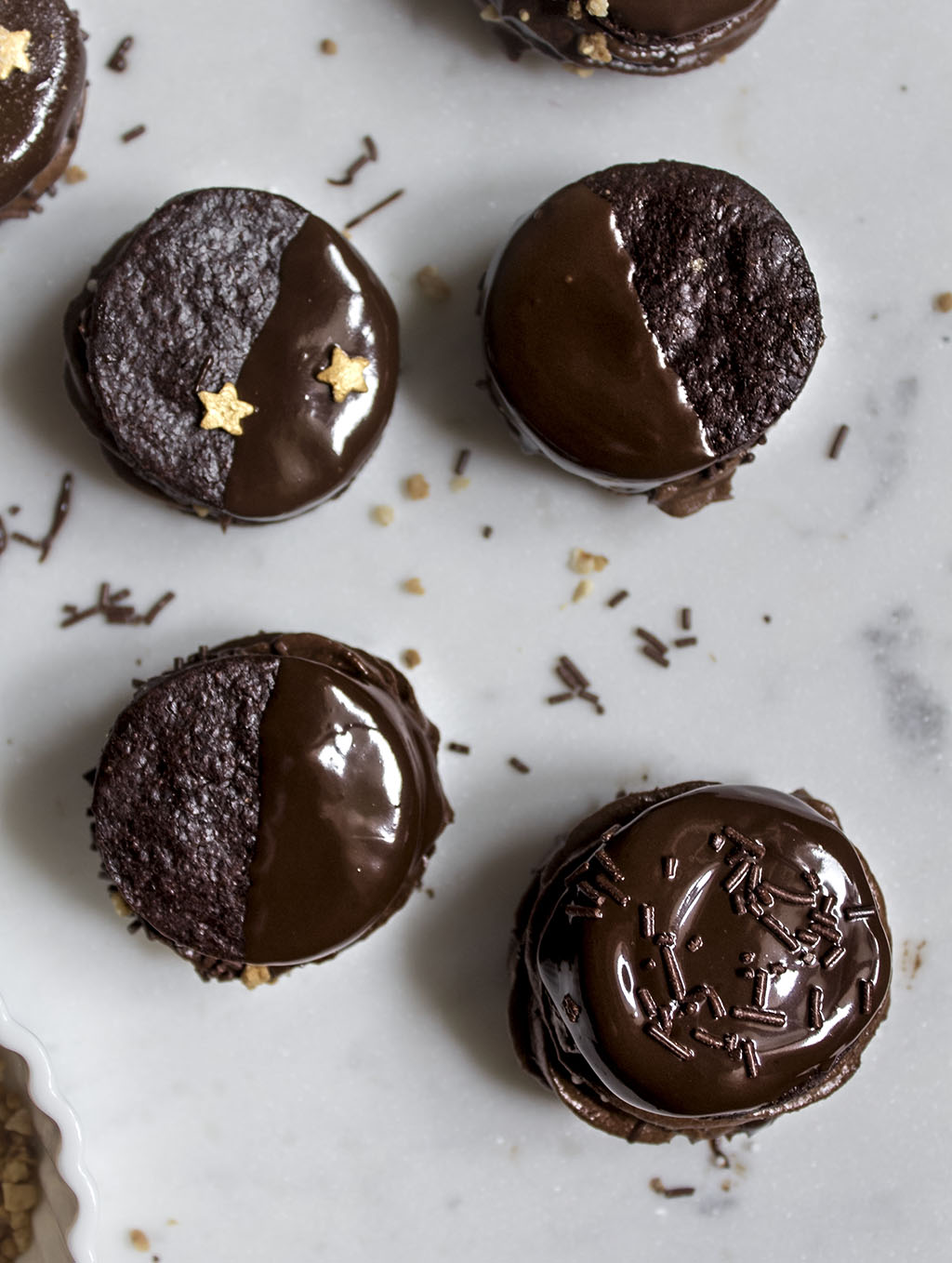 Galletas de chocolate. Cholate sandwich cookies.Receta de galletas de chocolate
