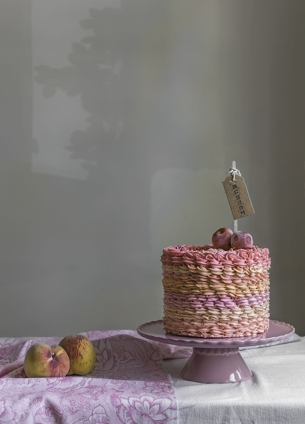 Tarta de melocotón. Layer cake de melocotón. Peach cake