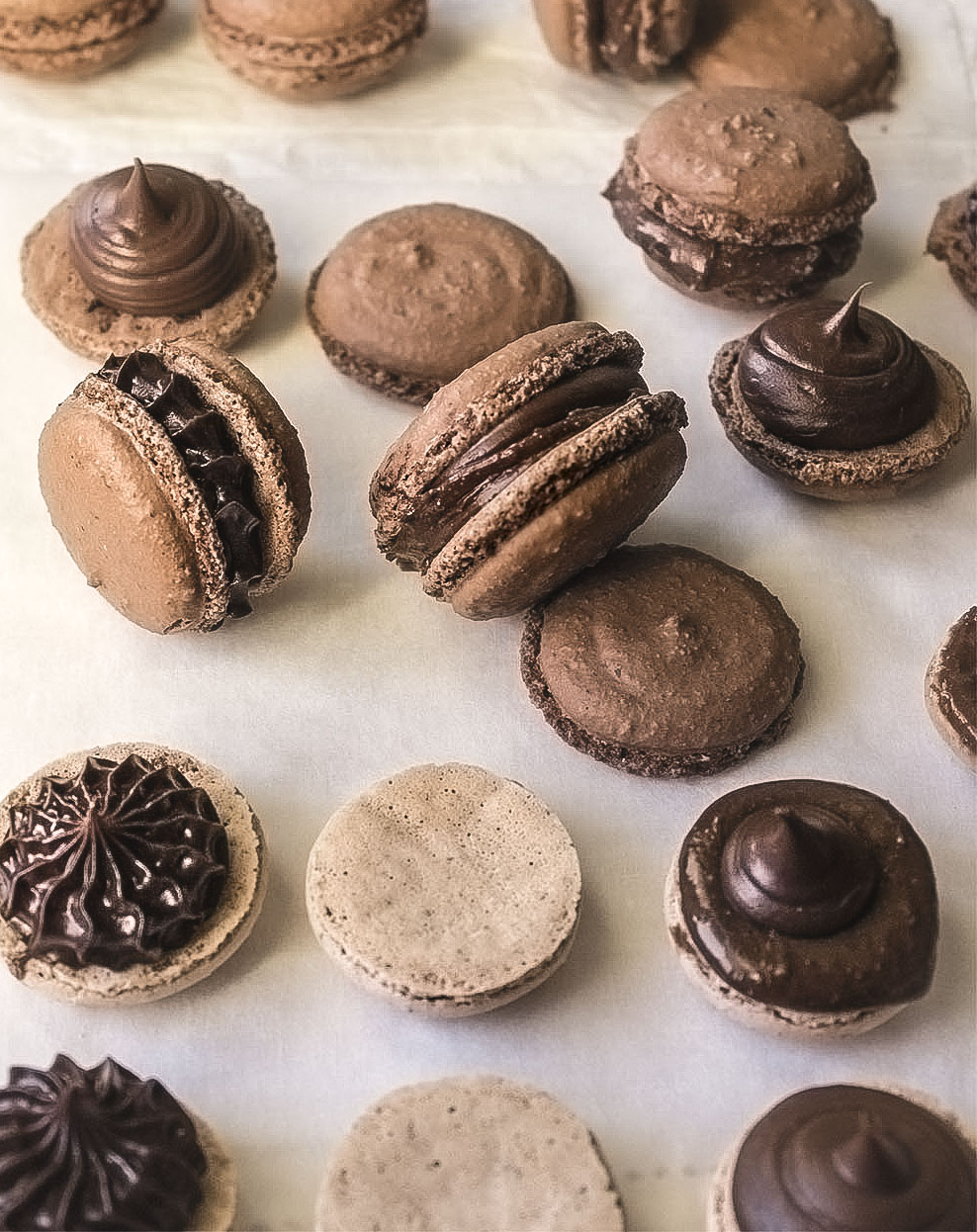 Macarons de chocolate y avellanas